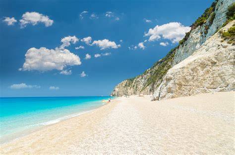 Egremni Beach pod vysokými útesmi