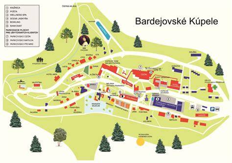 Mapa Bardejov Bardejovské Kúpele turistické trasy