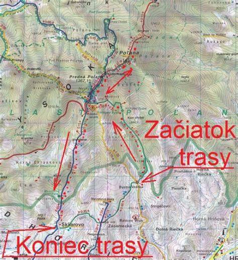 Mapa trasy na Poľanu