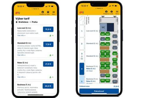 nákup lístka RegioJet v mobilnej aplikácii