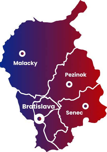 Mapa apartmánového ubytovania Bratislavský kraj